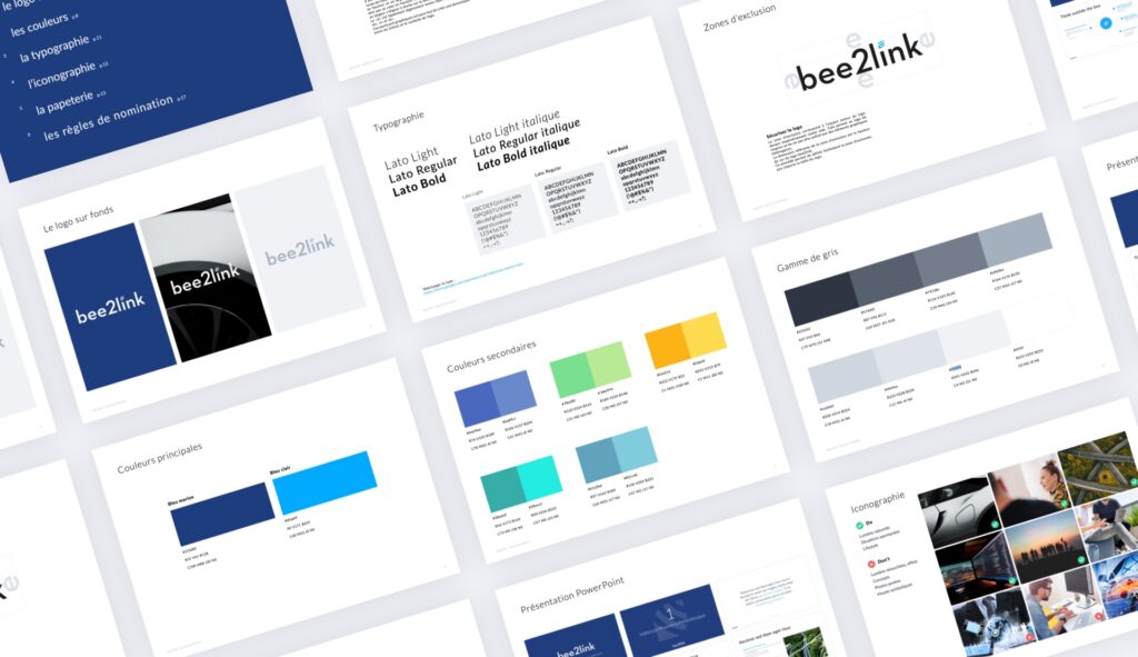 bee2link branding image de marque identité charte graphique sharing agency