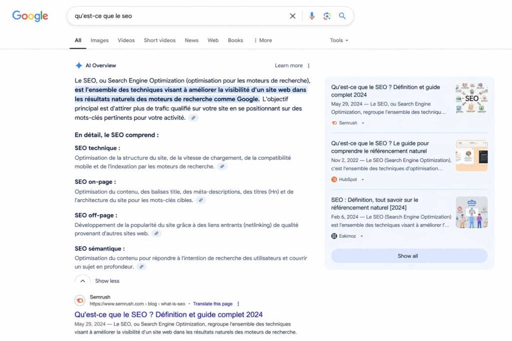 Avec les AI Overviews, Google répond directement aux internautes. Résultat : moins de clics vers les sites… et une visibilité qui se joue ailleurs.